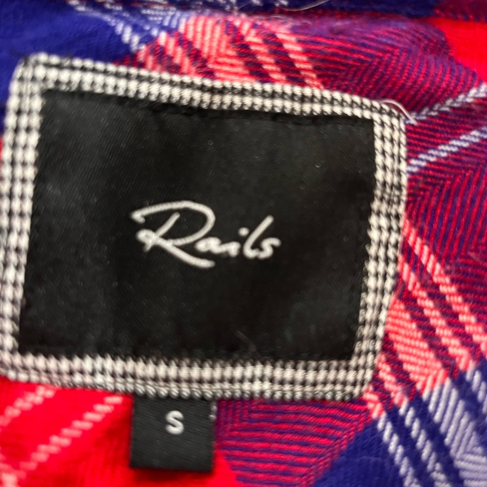 Rails Vibrant Red and Blue Checkered Top